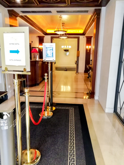 The hotel lobby