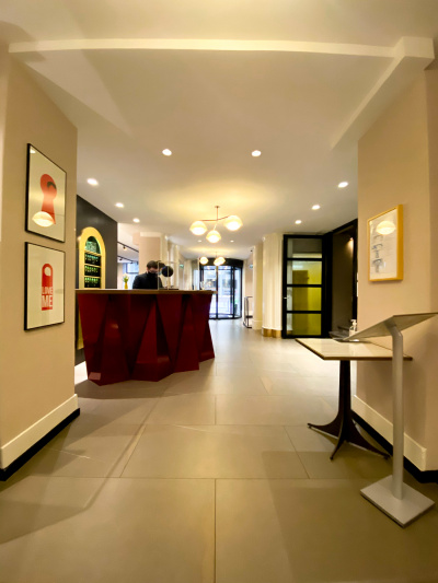 Front desk with unique decor