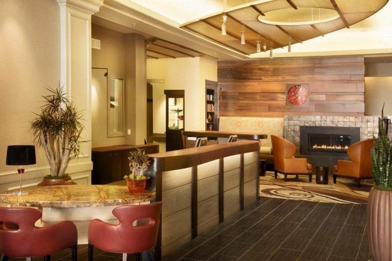 The hotel lobby
