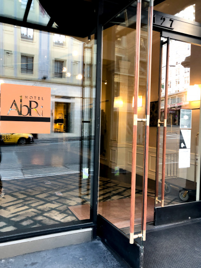 The hotel entrance