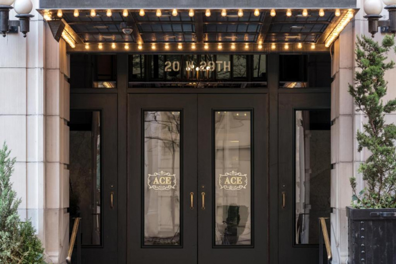 The hotel entrance