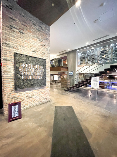 The hotel lobby