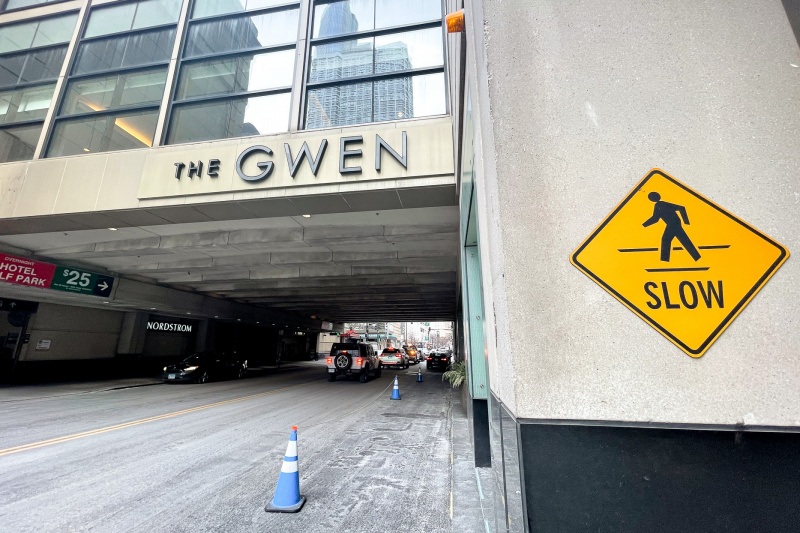 The hotel entrance