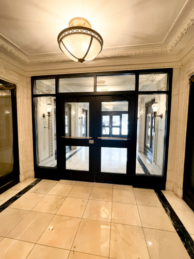 Lobby entrance with double doors