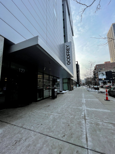 Covered hotel entrance