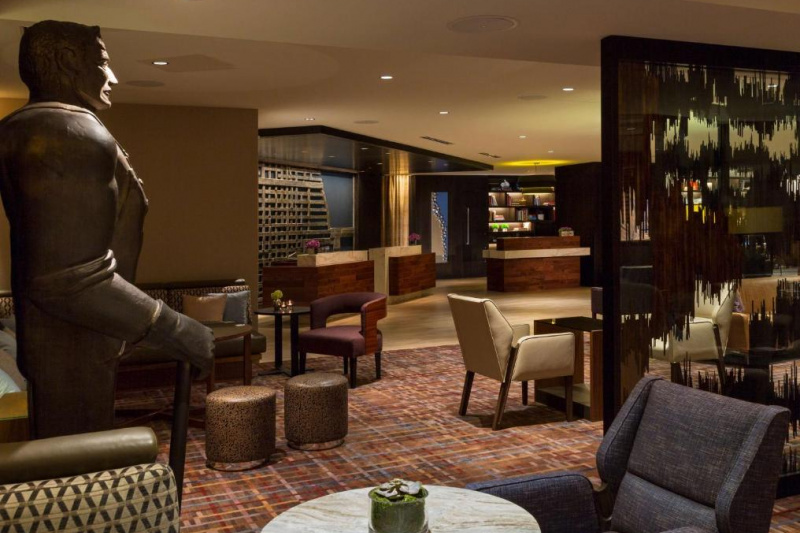 The hotel lobby