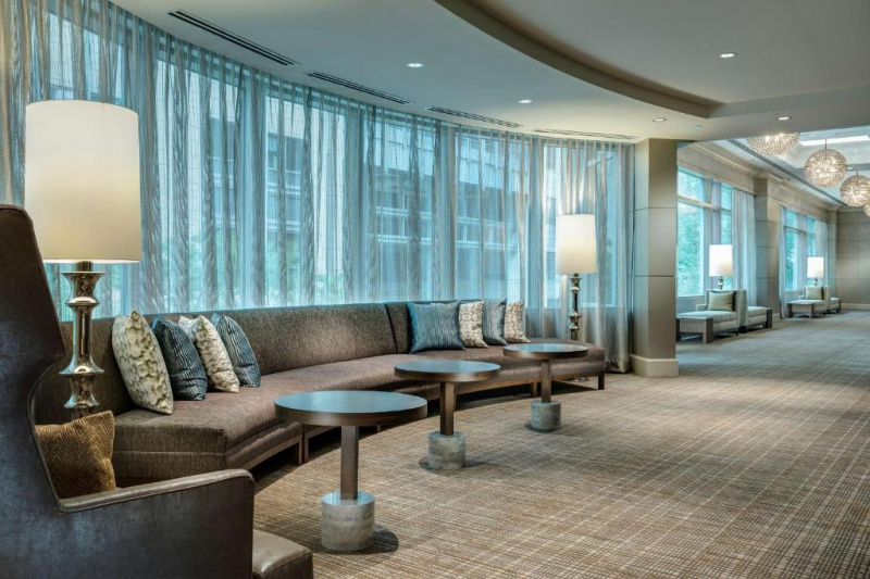 The hotel lobby