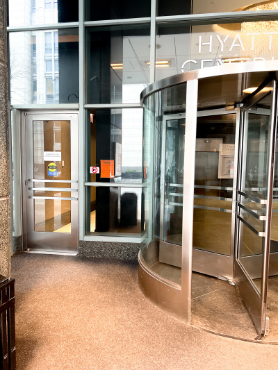 The hotel entrance