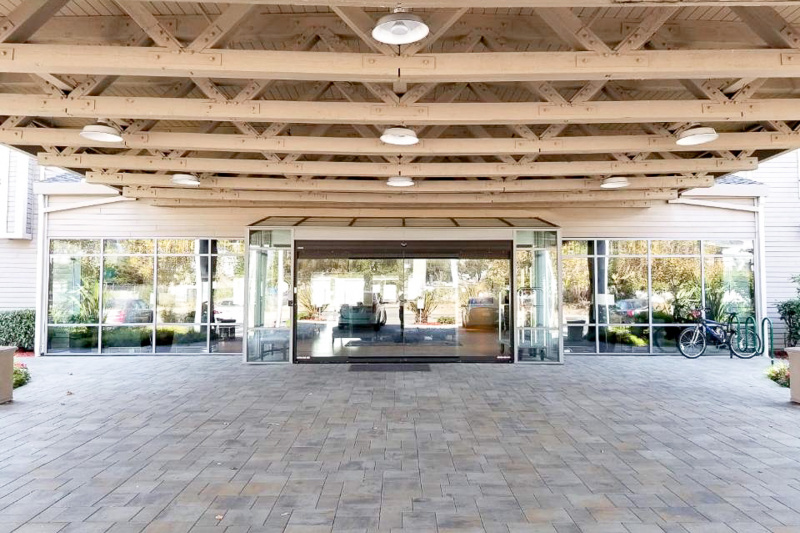 The hotel entrance