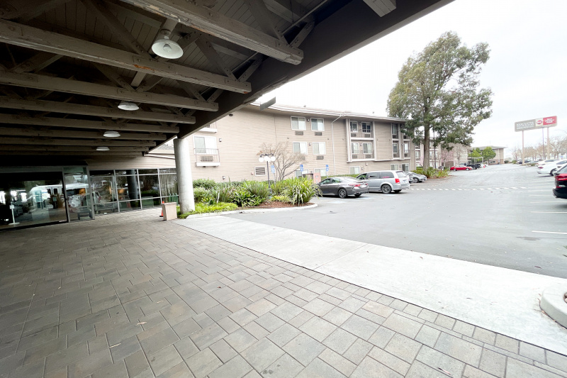The hotel entrance