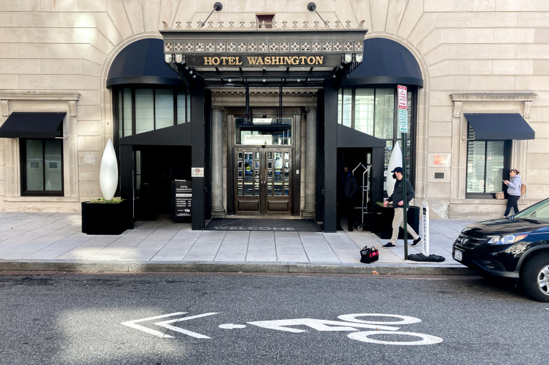 Covered hotel entrance