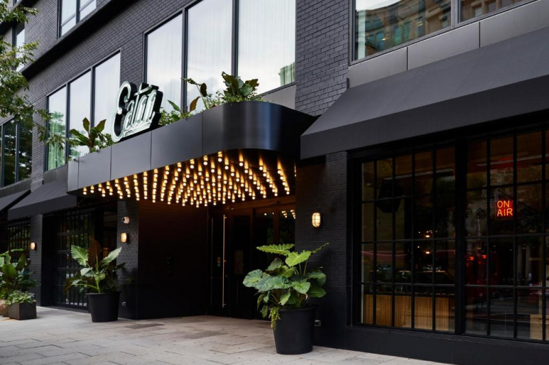 The hotel entrance