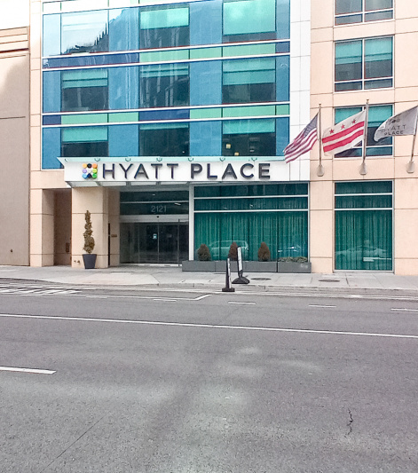 The hotel entrance