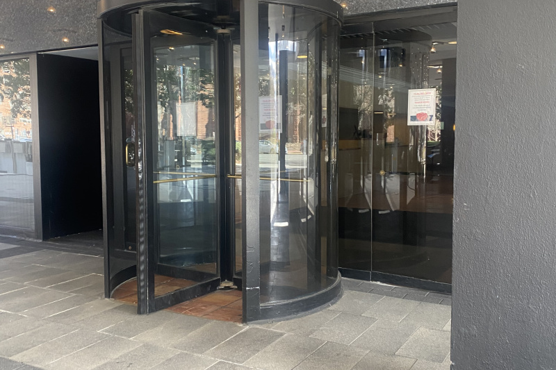 The hotel entrance