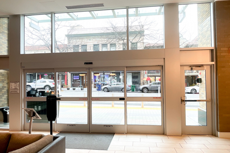The hotel entrance