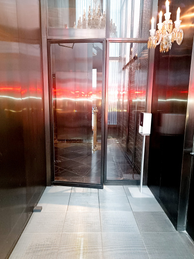 The hotel entrance