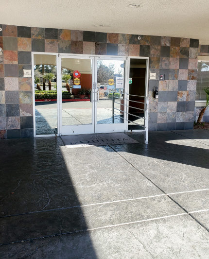 The hotel entrance