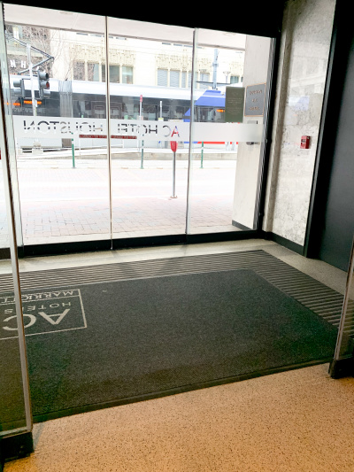 The hotel entrance