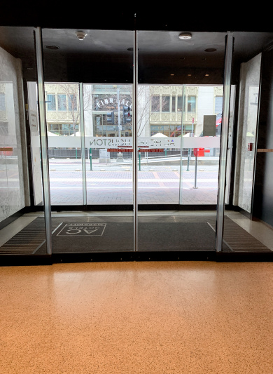 The hotel entrance