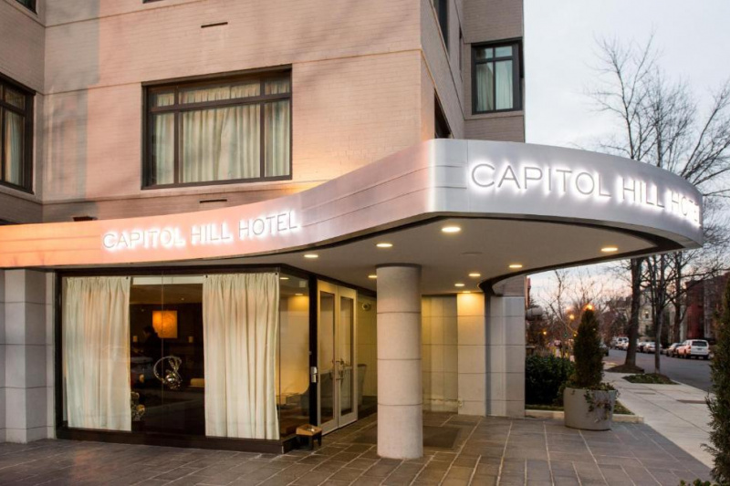 The hotel entrance