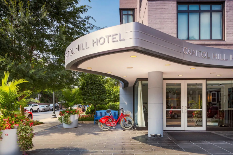 The hotel entrance