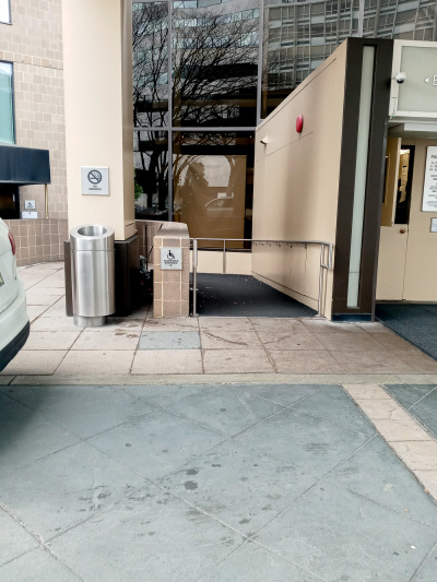 The accessible hotel entrance