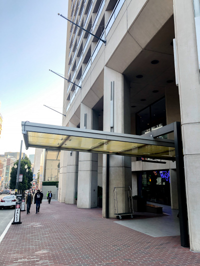 Covered hotel entrance