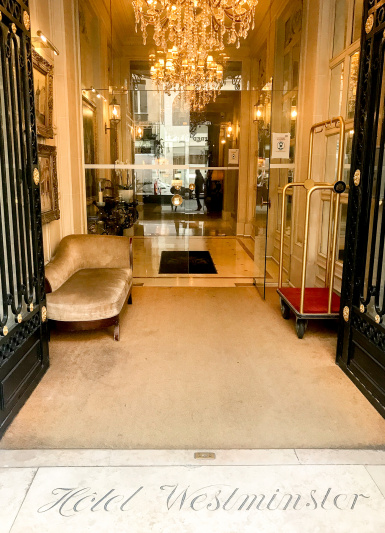 Lobby entrance with carpeting and tiled floor
