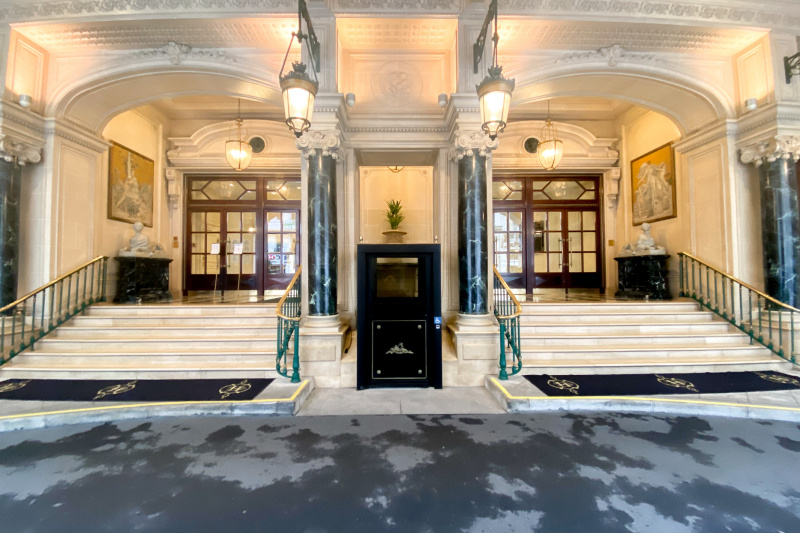 The hotel entrance
