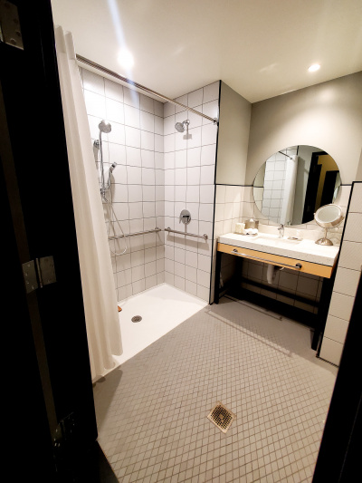 The ensuite bathroom