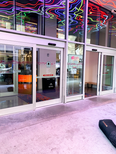 The hotel entrance