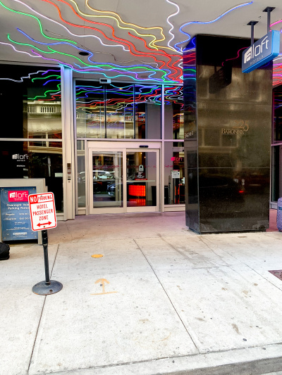 The hotel entrance