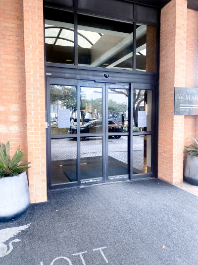 The hotel entrance