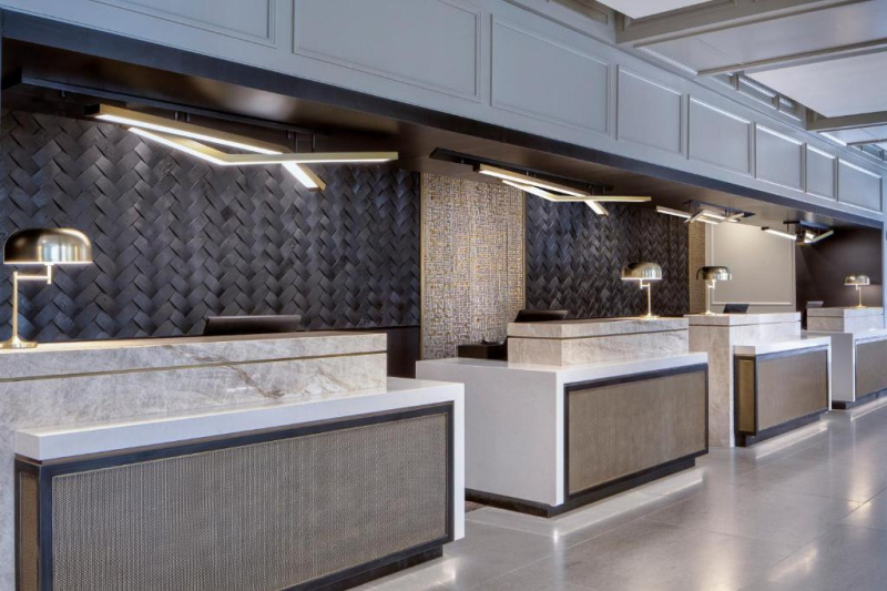 The reception desks