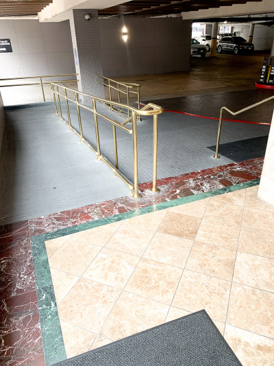 Access ramp to hotel entrance