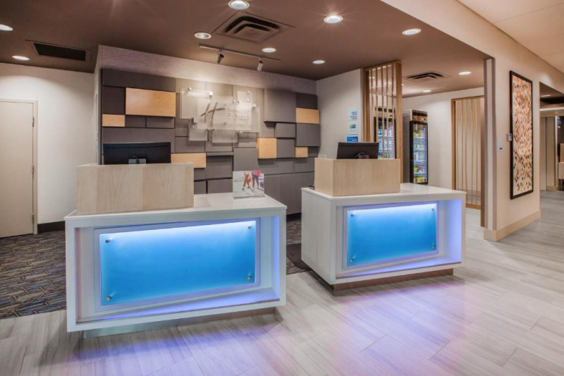 The reception desks