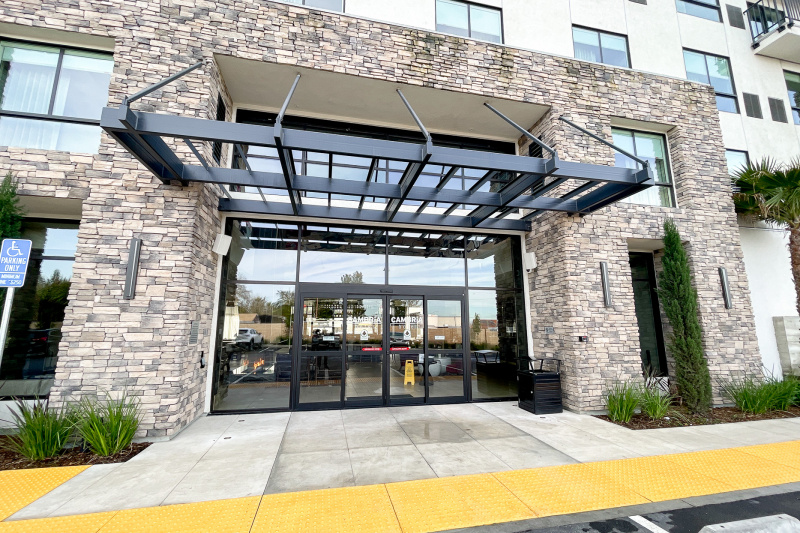 The hotel entrance