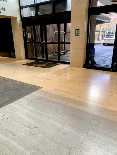 The hotel entrance