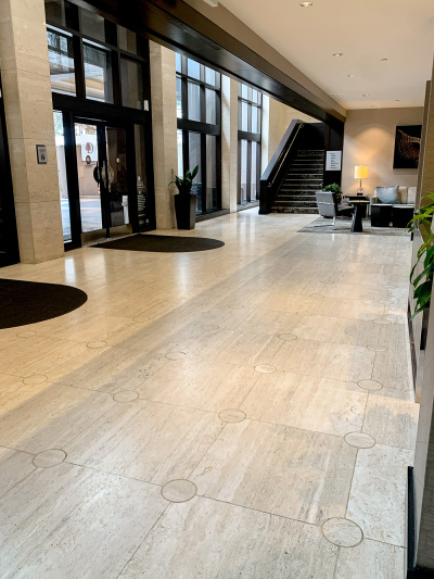 The hotel entrance