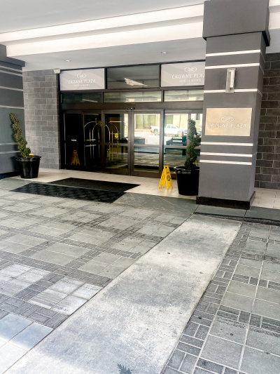 The hotel entrance