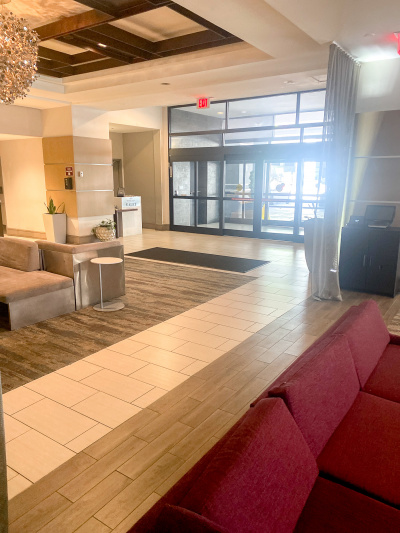 The hotel entrance