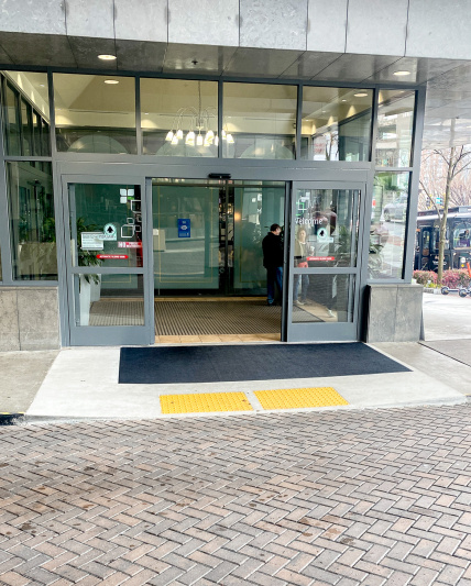 The hotel entrance