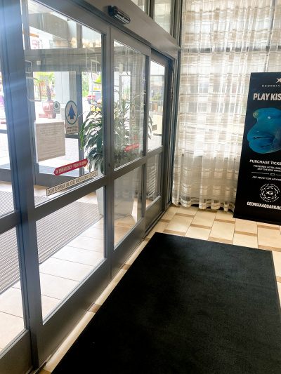 The hotel entrance