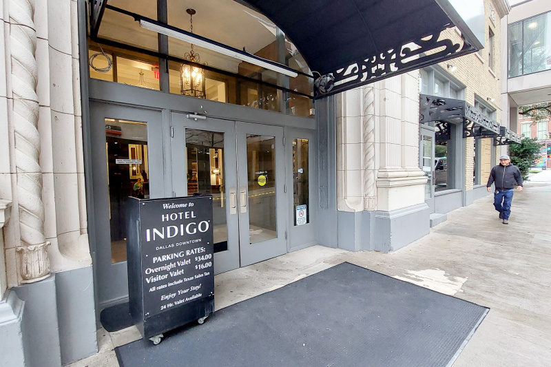 The hotel entrance