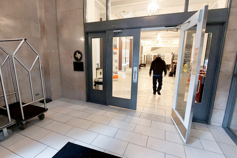 The hotel entrance