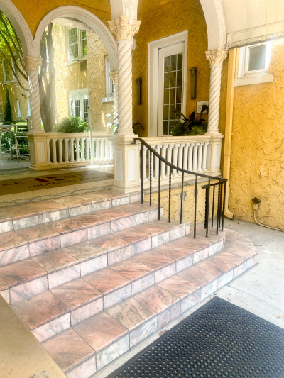Steps to the Hotel Entrance