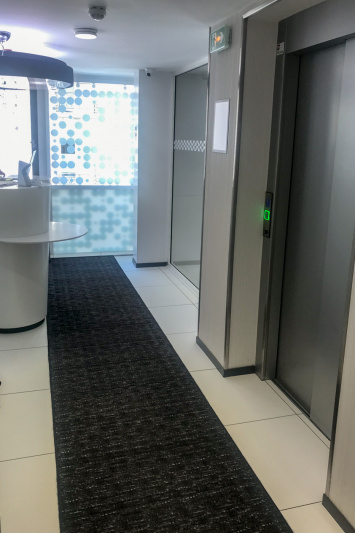 This hallway has a step-free lift to one side.