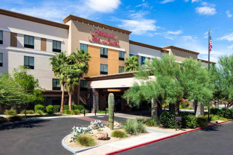 The hotel has a drop-off zone including a covered section by the entrance and step-free access.