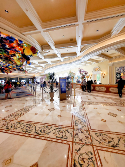 The hotel lobby