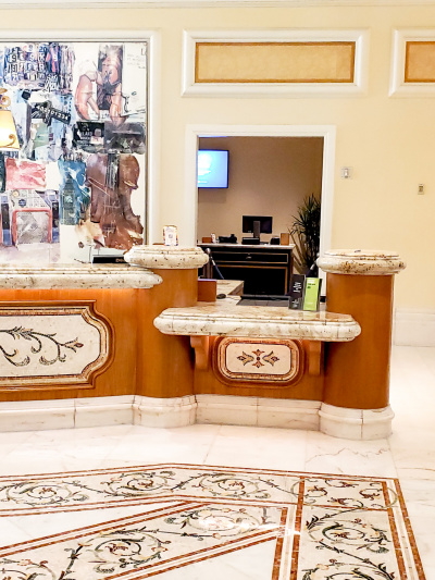 The reception desk